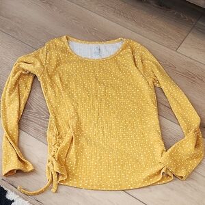 Yellow Polka Dot Top, Girls 7/8